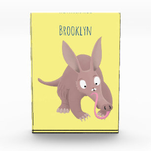 Cute funny aardvark cartoon photo block