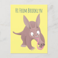Cute funny aardvark cartoon