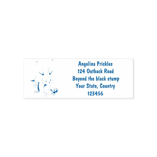 Cute funny aardvark cartoon self-inking stamp (Design)