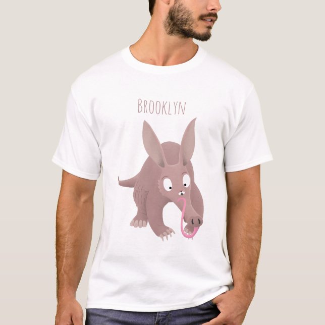 Cute funny aardvark cartoon T-Shirt (Front)