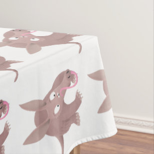 Cute funny aardvark cartoon  tablecloth