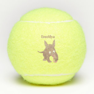 Cute funny aardvark cartoon tennis balls