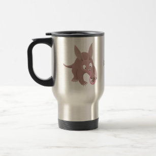 Cute funny aardvark cartoon travel mug