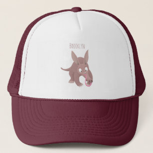 Cute funny aardvark cartoon trucker hat