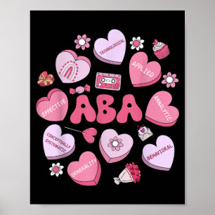 Cute Funny Aba Therapy Candy Heart Slp Behavior Va Poster