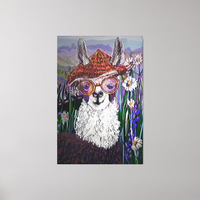 Cute Funny Alpaca, Keep Your Cool  Canvas Print (Front)
