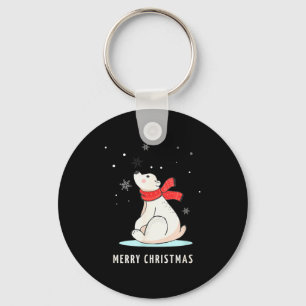 Cute Funny & Unique Christmas Lar Bear & S Key Ring