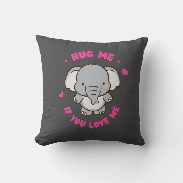 Cute Funny And Lovely Elephant   Cushion (Front)