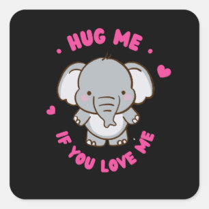 Cute Funny And Lovely Elephant Square Sticker