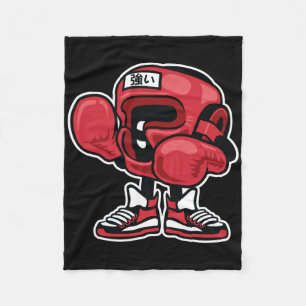 Cute Funny And Unique Boxing Champion Cartoon And Fleece Blanket