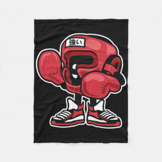 Cute Funny And Unique Boxing Champion Cartoon And Fleece Blanket