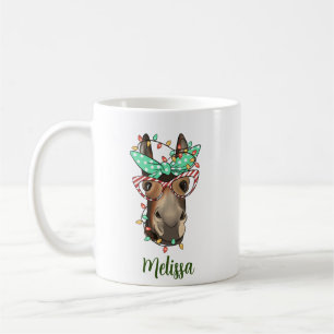 Cute Funny Animal Christmas Light Personalised Coffee Mug