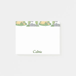 Cute Funny Animal Dinosaur Pattern Custom Name Post-it Notes