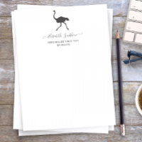 Cute Funny Animal Ostrich Bird Personal Stationery