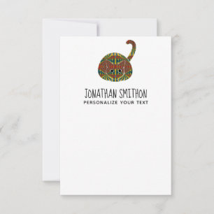 Cute Funny Animal Pet Cat Chic Personal Stationery Card