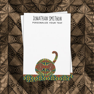 Cute Funny Animal Pet Cat Chic Personal Stationery Card