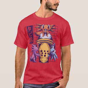 Cute Funny Aolotl Ice Cream Cone Japanese Anime T-Shirt