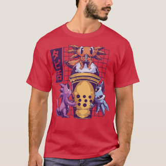 Cute Funny Aolotl Ice Cream Cone Japanese Anime  T-Shirt