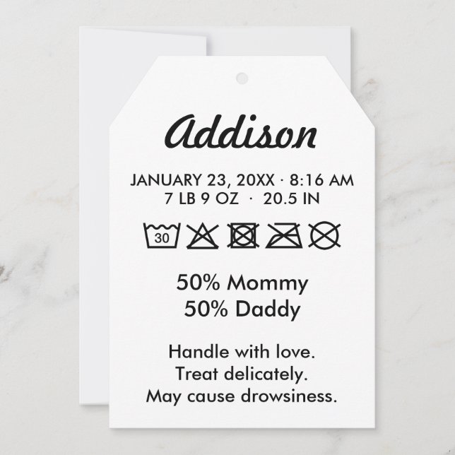 Cute Funny Baby Birth Announcement (Front)