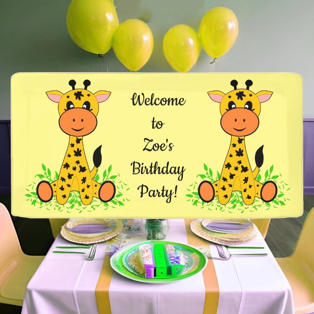 Cute funny baby giraffe for kids any age birthday  banner (Creator Uploaded)