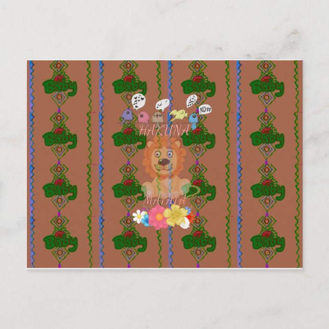 Cute Funny Baby Lion King: Hakuna Matata Design Postcard (Front)