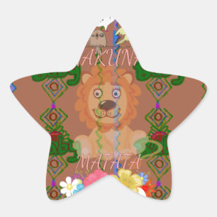 Cute Funny Baby Lion King: Hakuna Matata Design Star Sticker