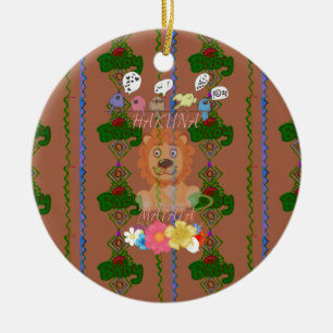 Cute funny Baby Lion King Hakuna Matata latest edg Ceramic Tree Decoration