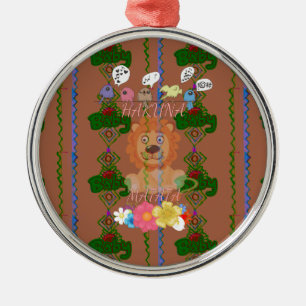 Cute funny Baby Lion King Hakuna Matata latest edg Metal Tree Decoration