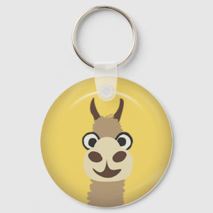 CUTE FUNNY BABY LLAMA BRIGHT YELLOW ORANGE FARM C KEY RING