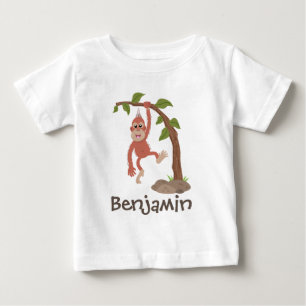 Cute funny baby orangutan cartoon illustration T-Shirt