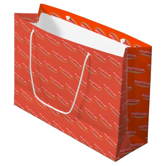 Cute Funny Bacon  Large Gift Bag (Front Angled)