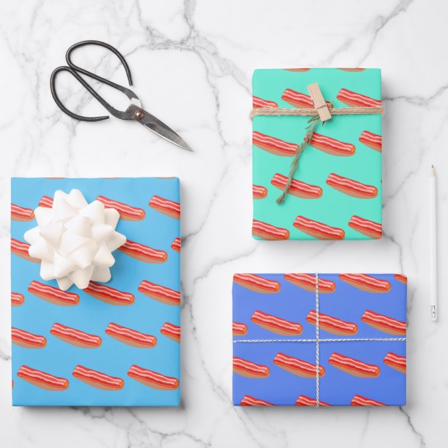 Cute Funny Bacon  Wrapping Paper Sheet (Front)
