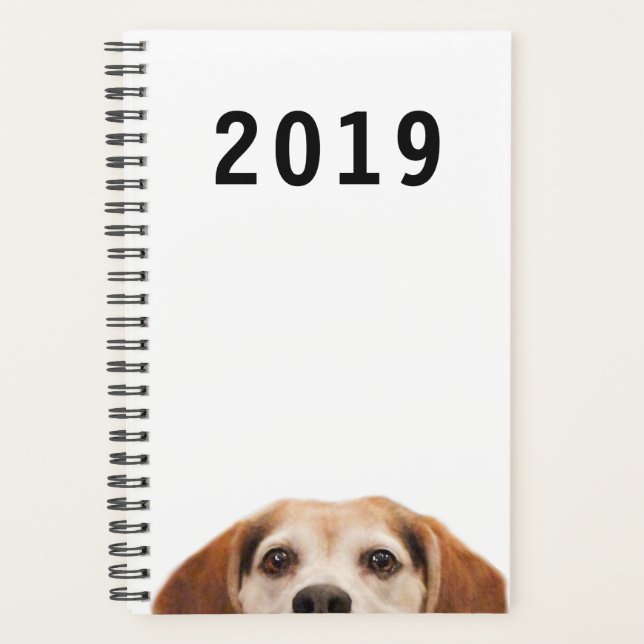 Cute Funny Beagle Dog Modern Trendy Planner (Front)