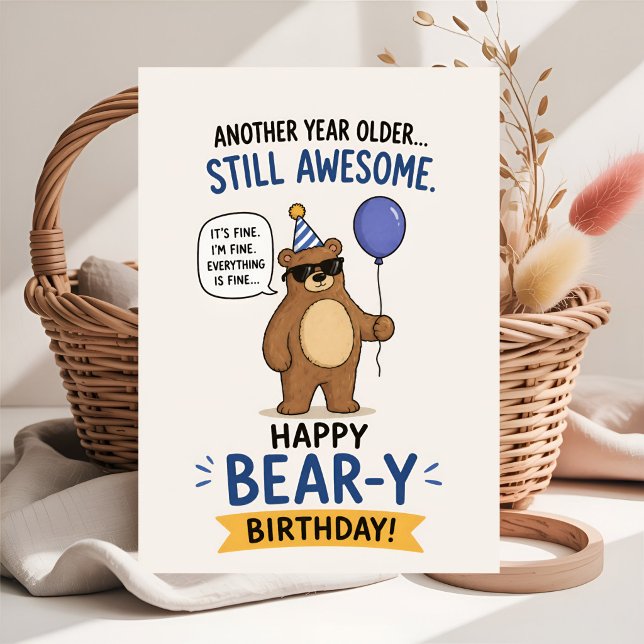 Cute Funny Bear Birthday Card (Creator Uploaded)