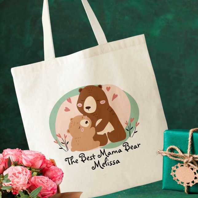 Cute Funny Best Mama Bear  Tote Bag (Creator Uploaded)