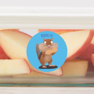 Cute funny big cheeks chipmunk cartoon