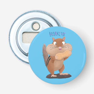 Cute funny big cheeks chipmunk cartoon bottle opener