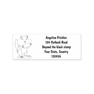 Cute funny big cheeks chipmunk cartoon rubber stamp