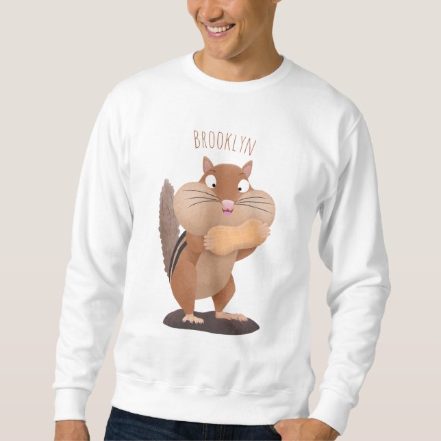 Cute funny big cheeks chipmunk cartoon sweatshirt (Front)