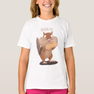 Cute funny big cheeks chipmunk cartoon T-Shirt