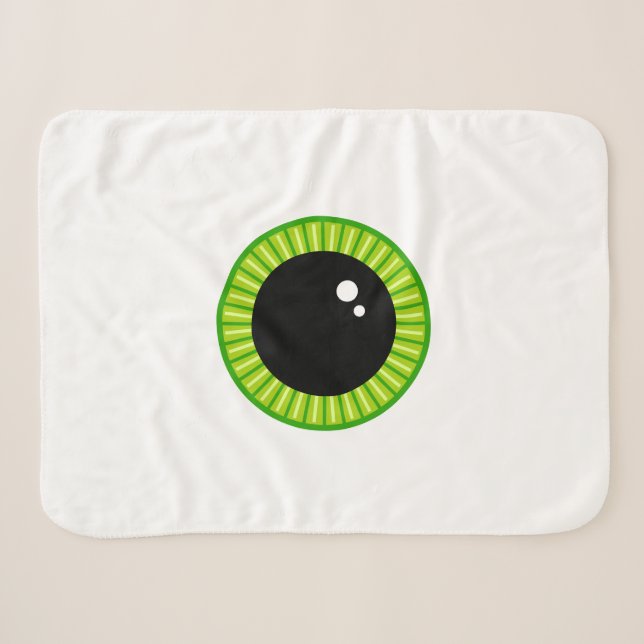 Cute Funny Big Green Eyeball Sherpa Blanket (Front (Horizontal))