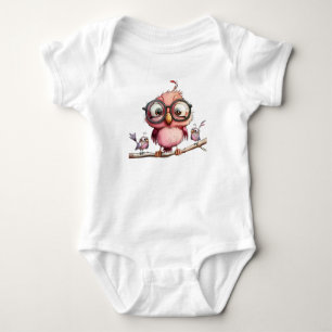 Cute Funny Birds Baby Bodysuit