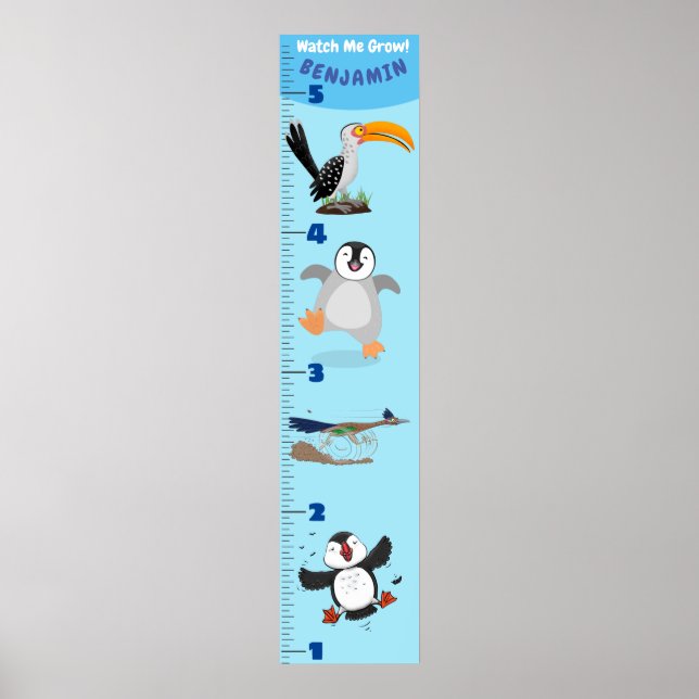 Cute funny birds cartoon poster (Front)