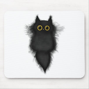 Cute Funny Black Cat Yellow Eyes Cat Lover Cat Mum Mouse Pad