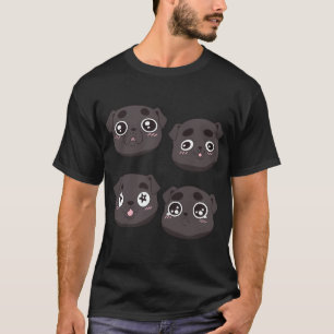Cute funny black pug face pattern T-Shirt
