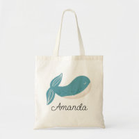 Cute funny blue whale. Nautical ocean animal