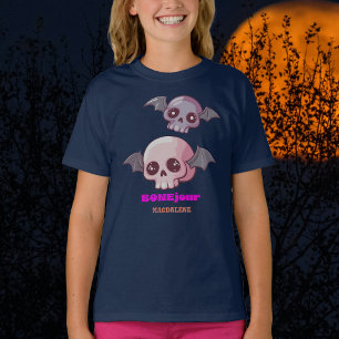 Cute Funny Bonjour Pun Halloween  T-Shirt