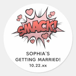 Cute Funny Bridal Shower Retro Wedding Classic Round Sticker