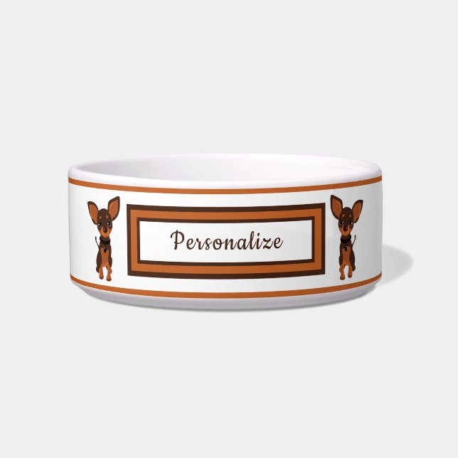 Cute Funny Brown Chihuahua Dog Bowl (Front)