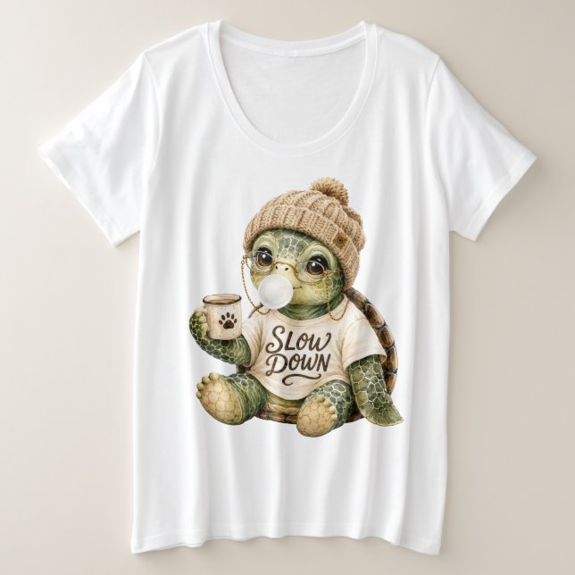 Cute Funny Bubblegum Animals Plus Size T-Shirt (Design Front)